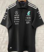 Mercedes AMG Petronas F1 Black 2025 POLO Team T Shirt