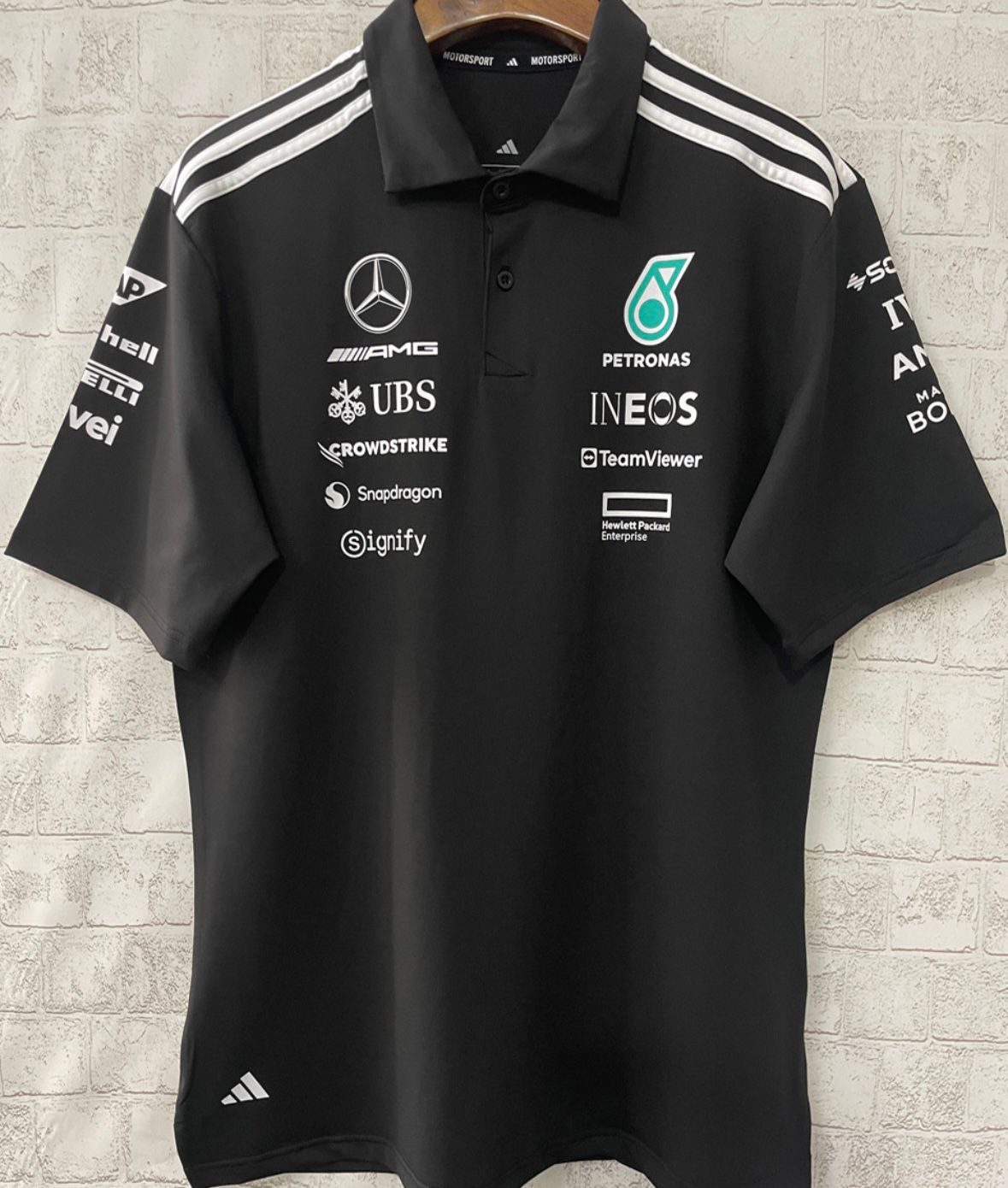 WhatsApp Image 2026-06-02 at 14.10.15 Mercedes AMG Petronas F1 Black 2025 POLO Team T Shirt - Image 1