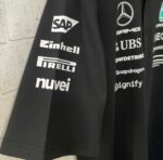 Mercedes AMG Petronas F1 Black 2025 POLO Team T Shirt - Image 2