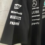 Mercedes AMG Petronas F1 Black 2025 POLO Team T Shirt - Image 3